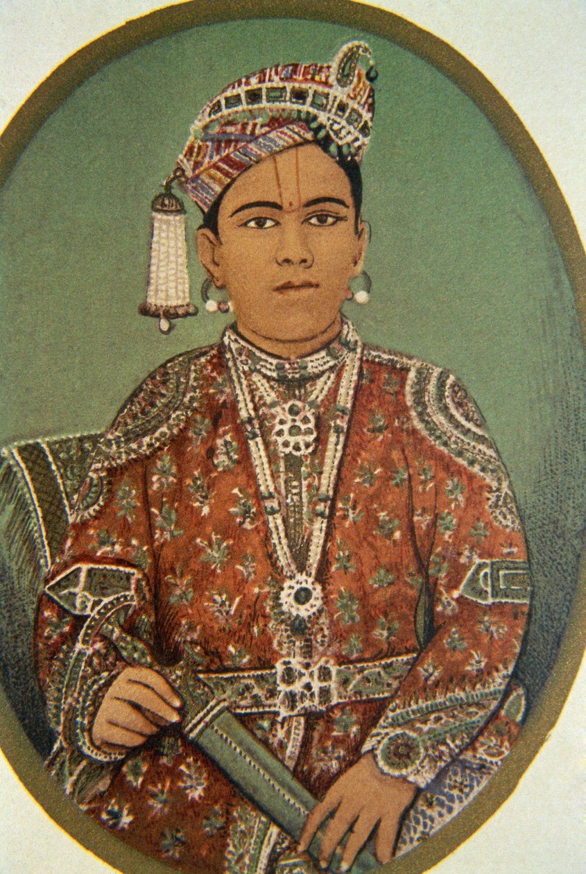 Maharadzsa Ganga Singh portréja, Bikaner, Rádzsasztán, India alkotó: School Indian