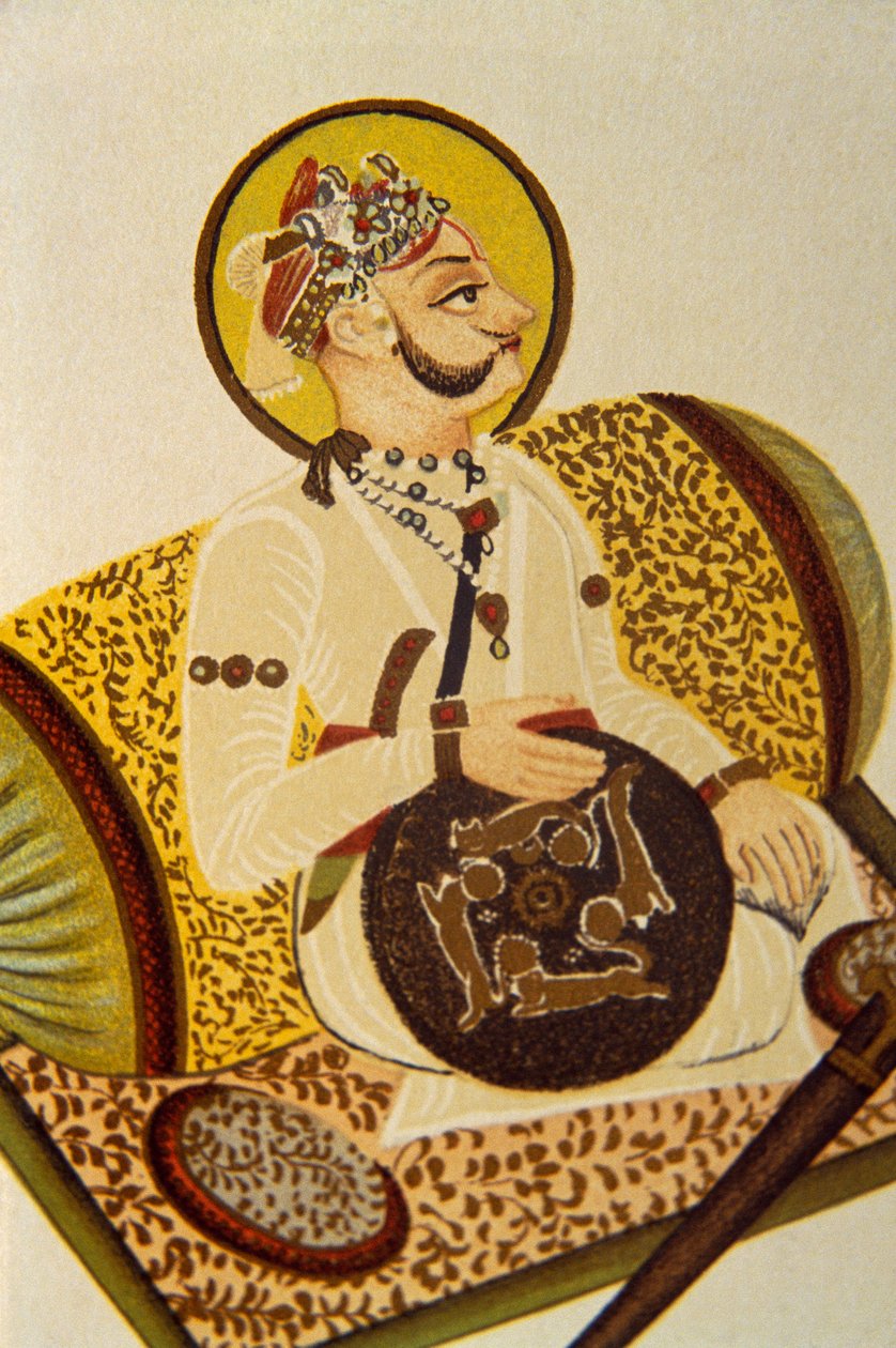 Maharaja Madan Singh portréja, erdőfőnök, Rajasthan, India alkotó: School Indian