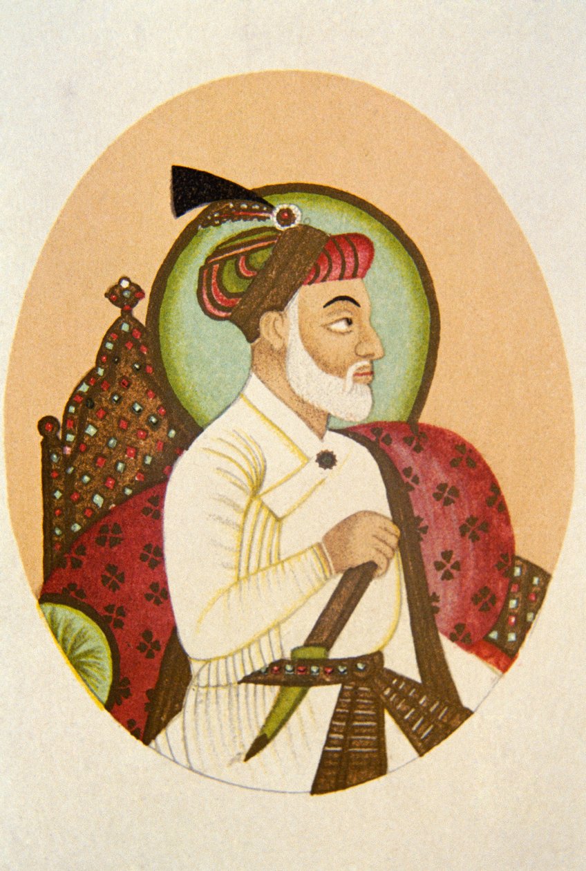 Bahadur Shah mogul császár portréja, India alkotó: School Indian