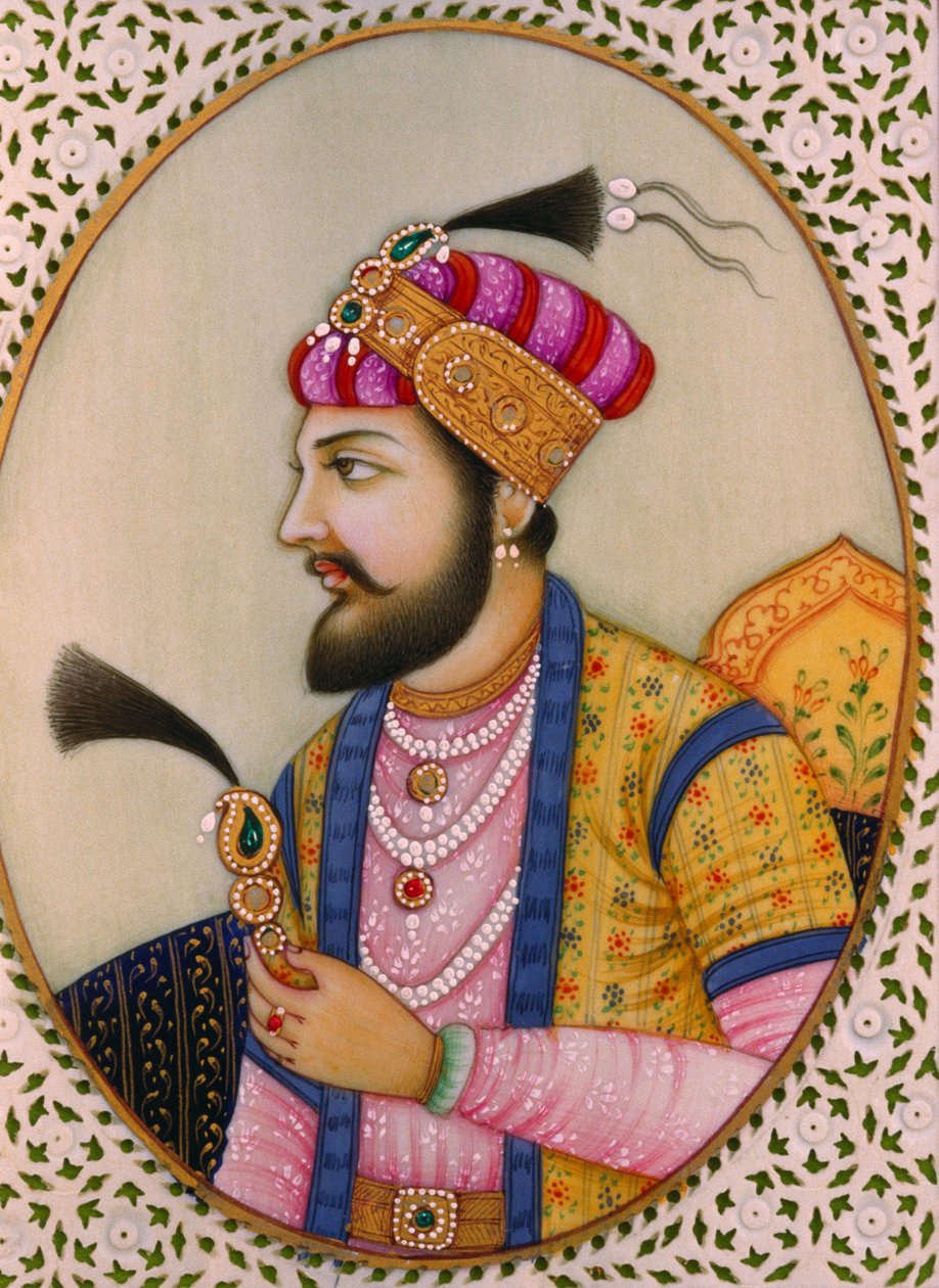 Portré Shah Jahan mogul császár portréja Covey festmény alkotó: School Indian