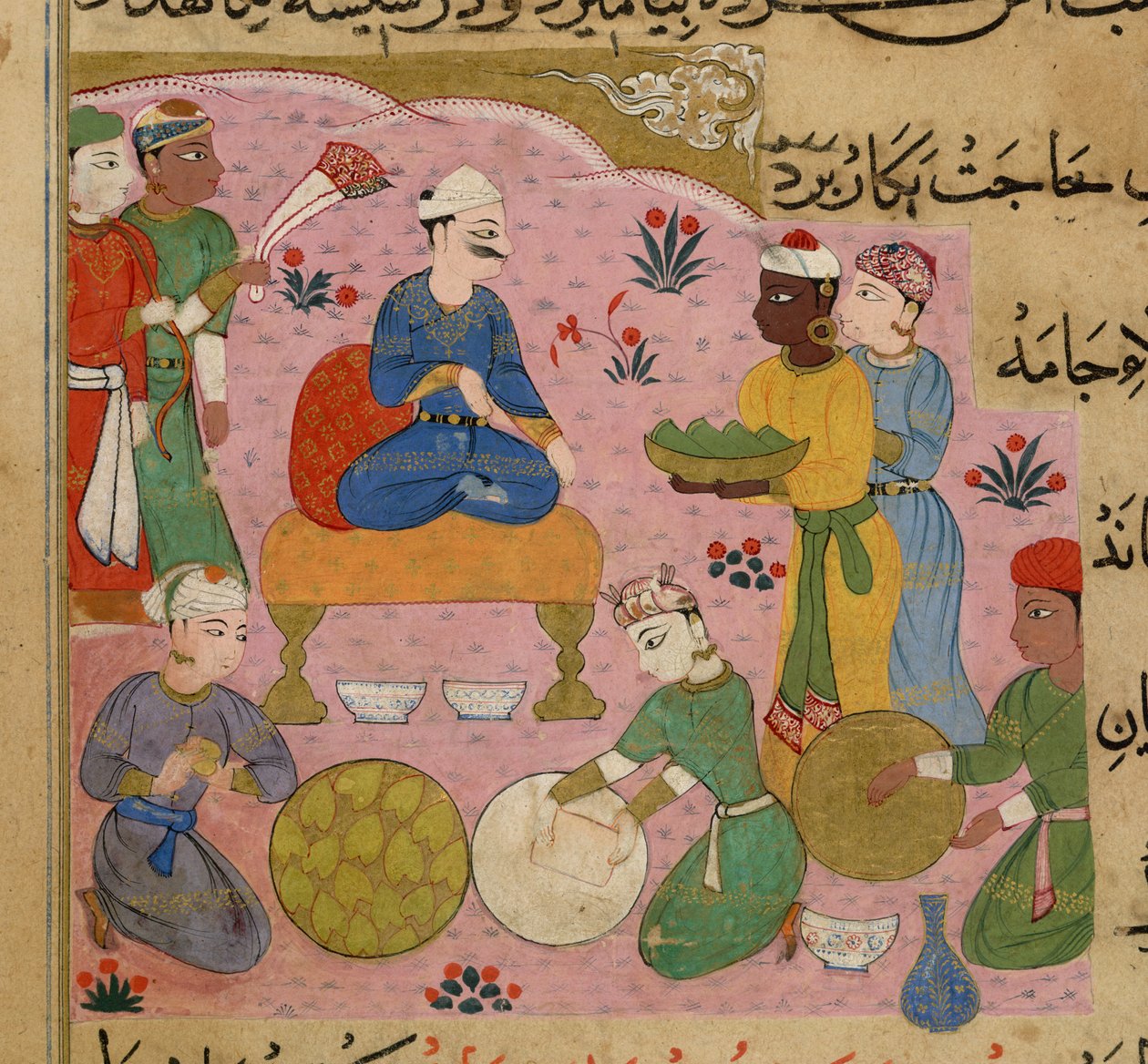 A bétel előkészítése Ghiyath al-Din szultán számára, a Ni