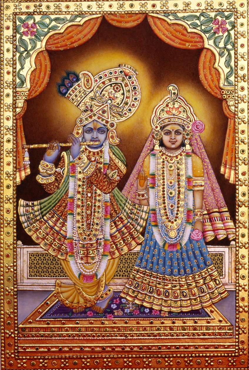 Radha Krishna arany dombornyomással alkotó: School Indian