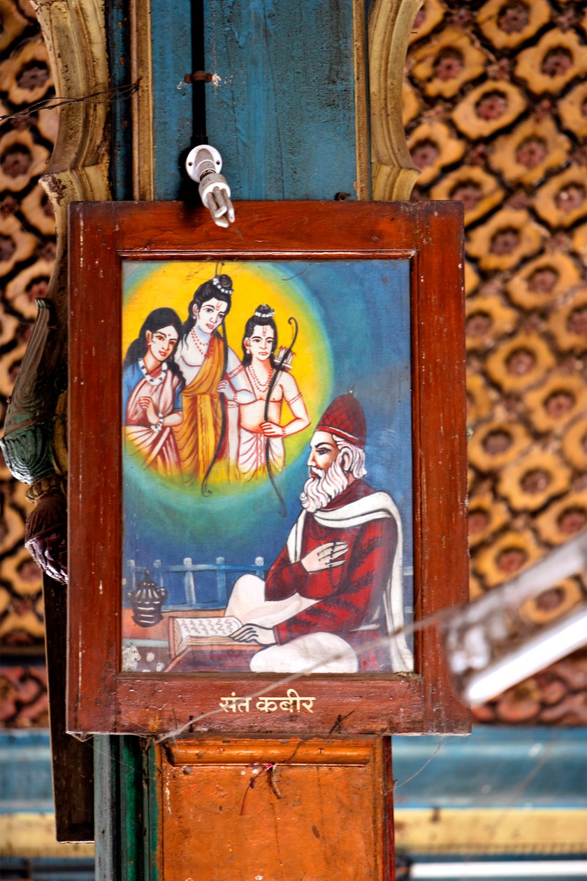 Szent Kabir, Shree Ram Mandir, Maharashtra (olaj, panel) alkotó: School Indian