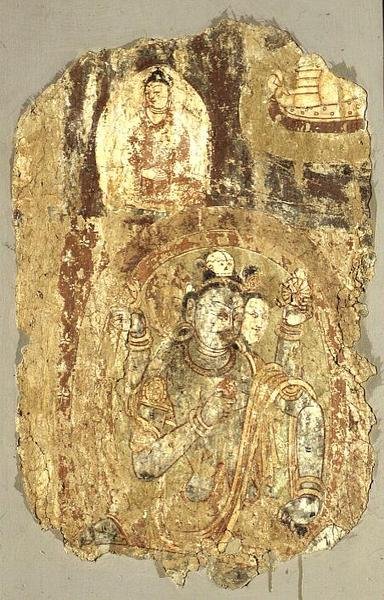 Trimurti Siva, Balawaste, 7-8. század (falfestmény) alkotó: School Indian