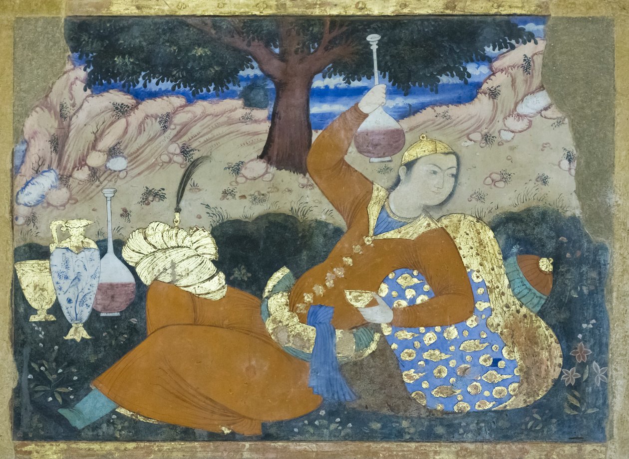Frissen a Chehel Sotoun Palace-ban, Esfahanban, Iránban alkotó: School Iranian