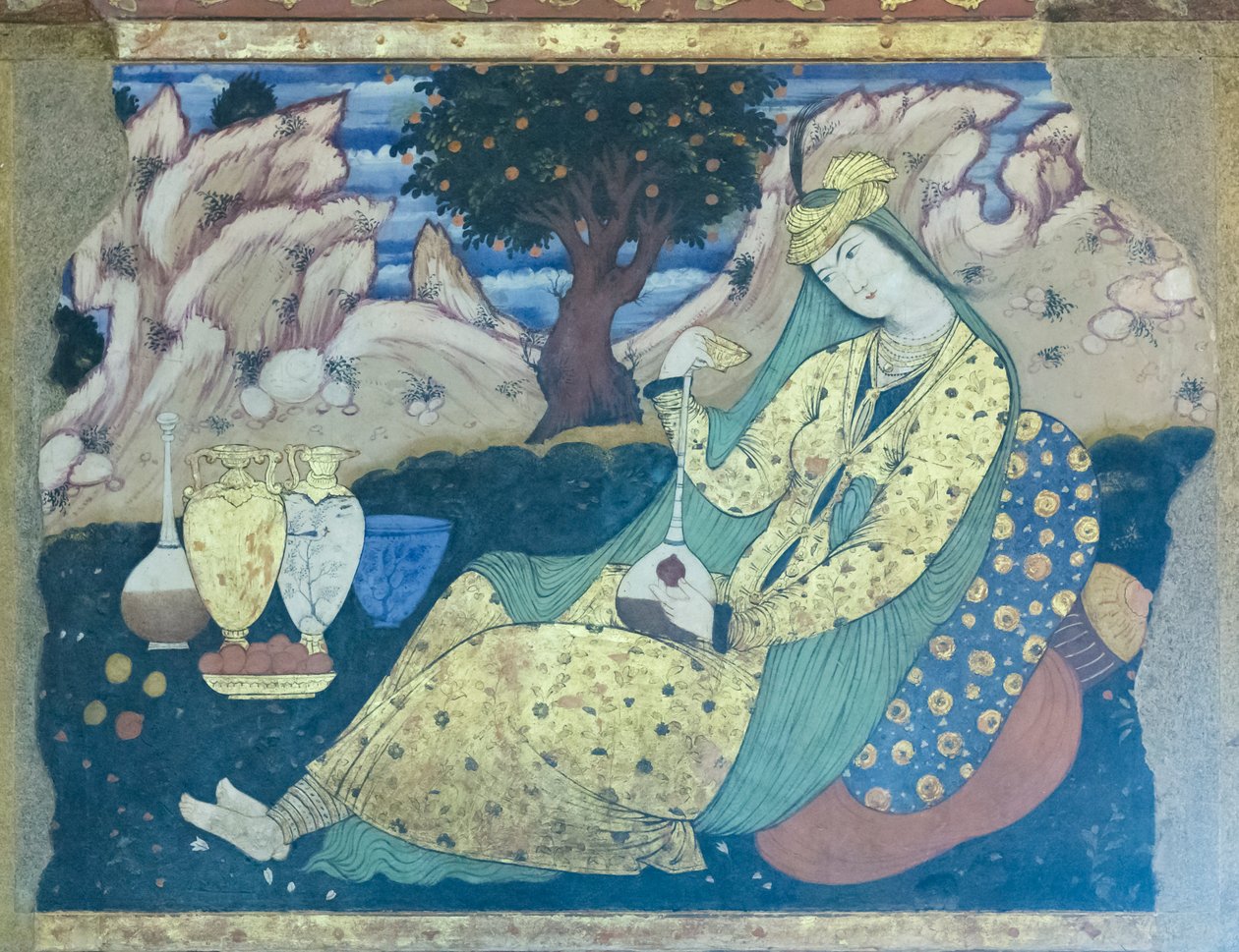 Frissen a Chehel Sotoun Palace-ban, Esfahanban, Iránban alkotó: School Iranian