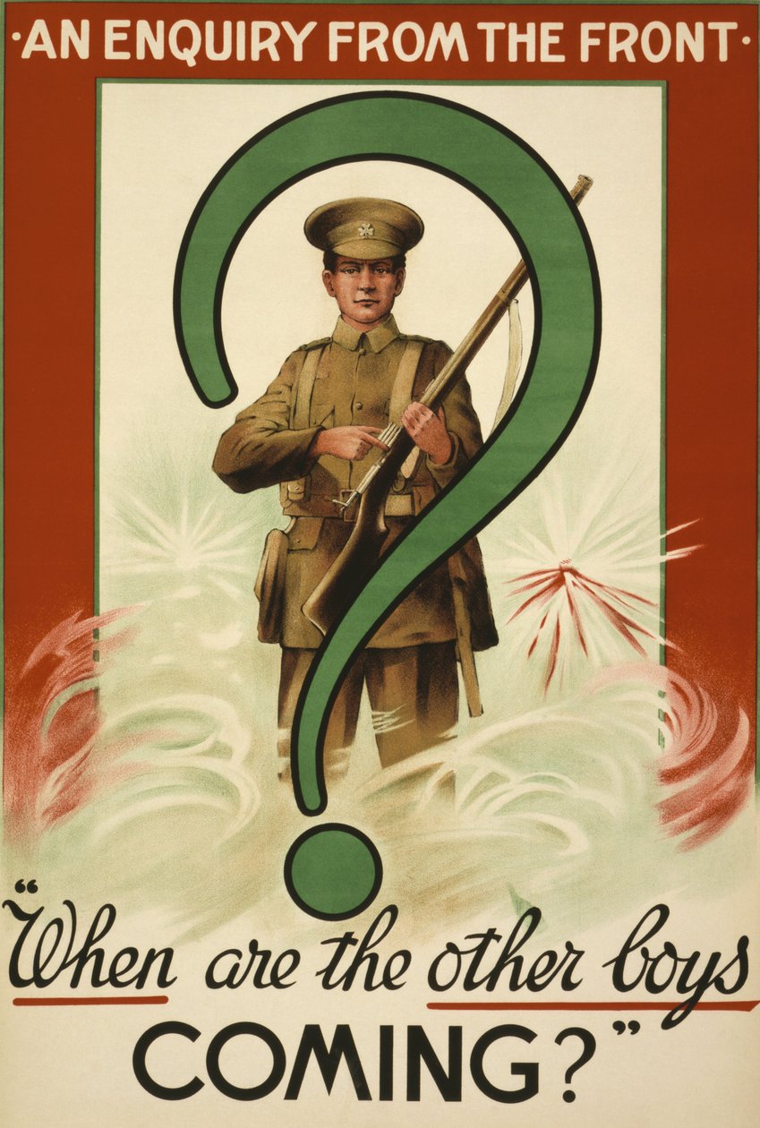 Nagy Háború toborzó plakátja, Írországban kiadott (színes litográfia) alkotó: School Irish