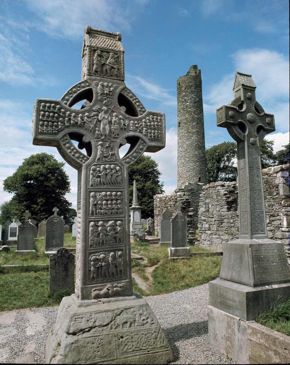 Kilátás a Muiredach-keresztre, faragott kő, 521 körül alkotó: School Irish