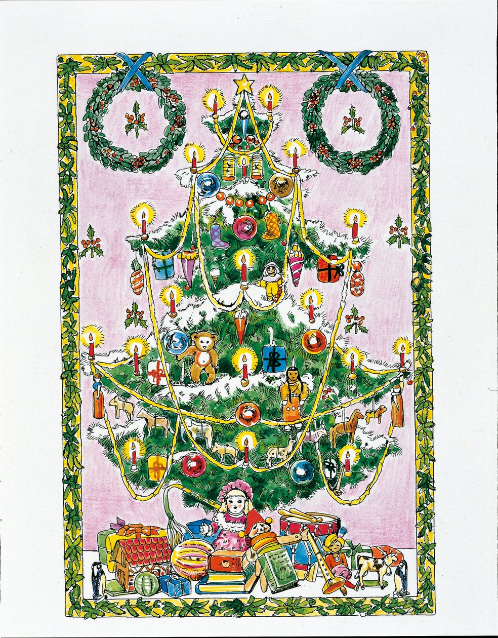 karácsonyfa (színes litho) alkotó: School Italian