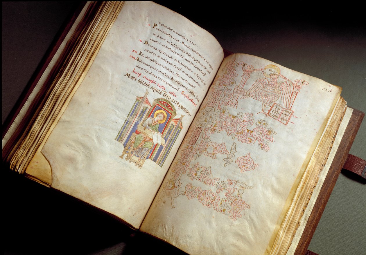 Evangéliumi. Kódex a farfai kolostorból. (Ms. E 16 folii 149v. 150r.) Róma, Biblioteca Vallicelliana alkotó: School Italian