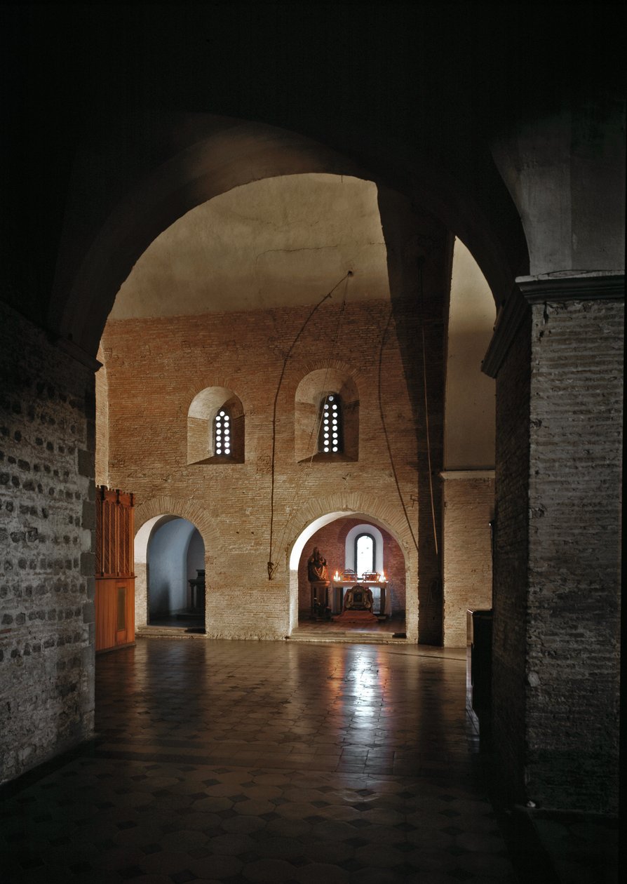 A Szent Vince és Szent Anasztáz-templom, a Három szökőkút apátsága (Tre-Fontane) belső képe (Chiesa dei Santi Vincenzo e Anastasio alle Tre Fontane) (St Vincenzo e Anastasio templom belső képe, abbazia delle Tre Fontane) 625 -1 alkotó: School Italian