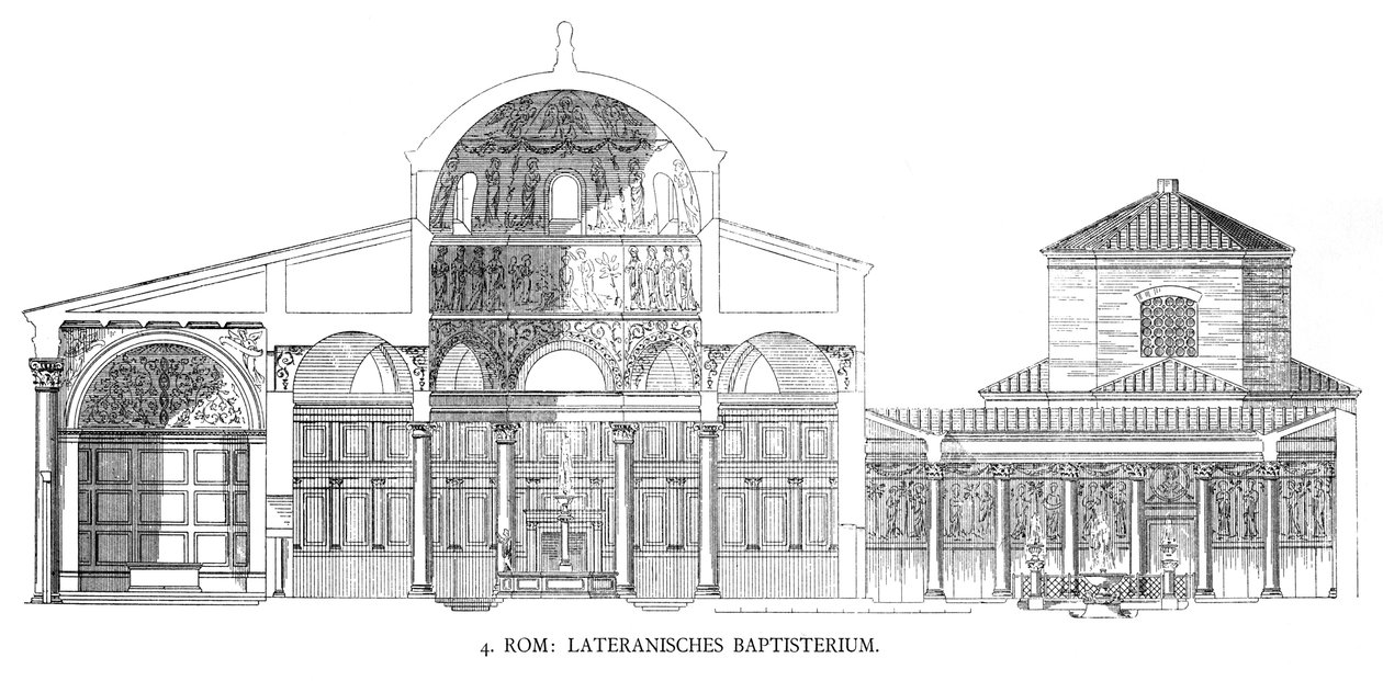 A lateráni keresztelőkápolna tervei (litho) alkotó: School Italian