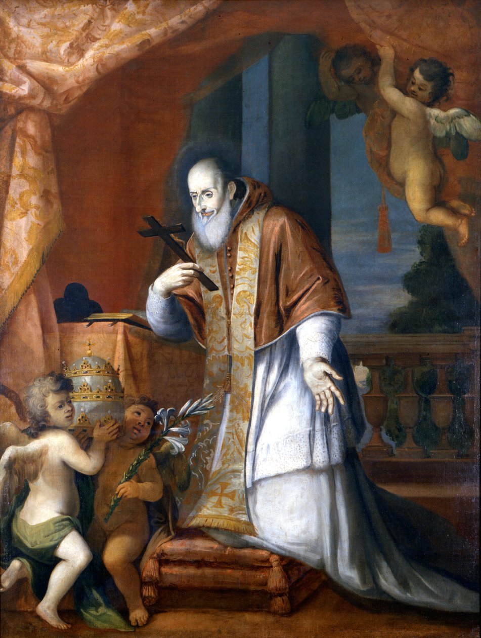 V. Pius pápa (1504-1572). Névtelen festmény egy lombard templomból. alkotó: School Italian