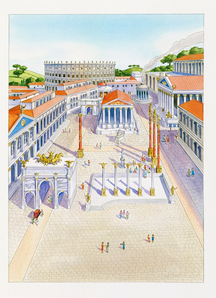 Rekonstruált birodalmi fórum (színes litó) alkotó: School Italian