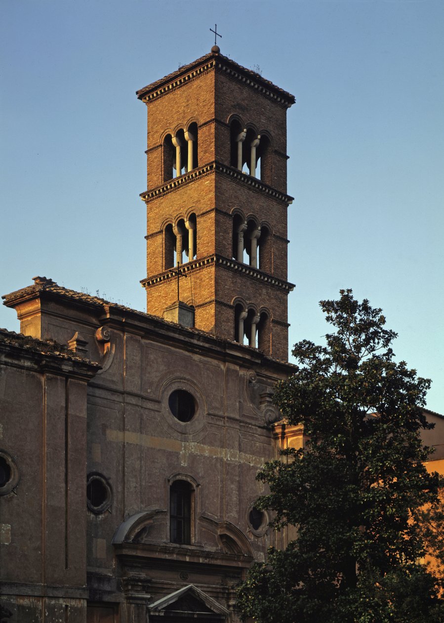 Kilátás a San Sisto vecchio templomra, 5-12. század alkotó: School Italian