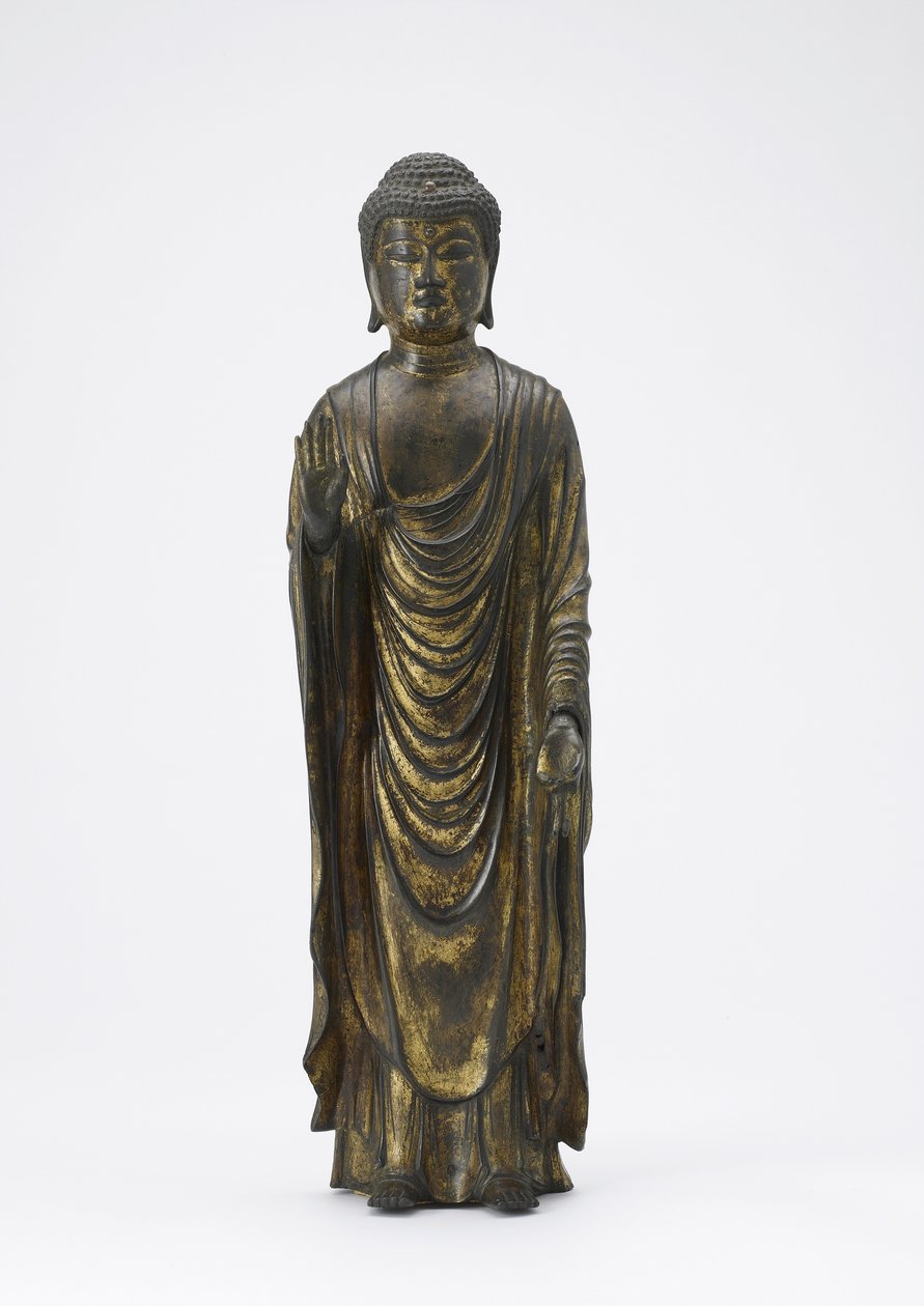 Amitabha Buddha (Amida) a Végtelen Fény Buddhája, Kamakura időszak (aranyozott bronz) alkotó: Japanese School