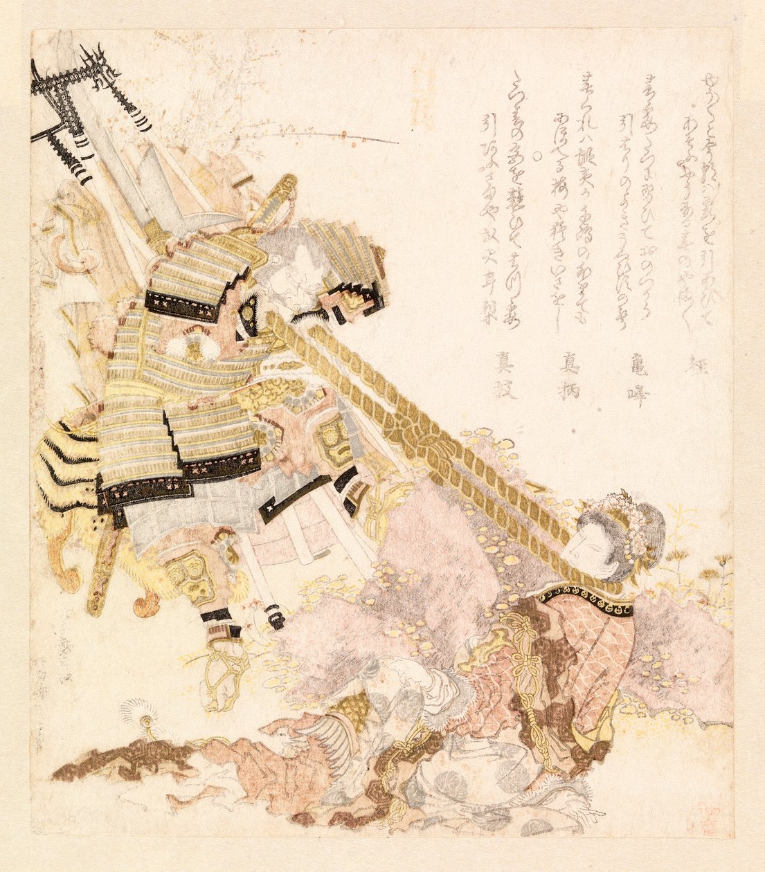 Egy legendás mese ábrázolása (színes fametszet) alkotó: School Japanese