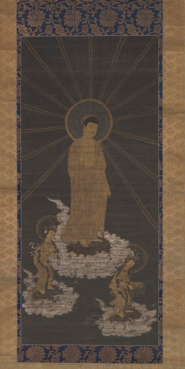 Amida vagy Raigo leszármazása, Muromachi időszak 1333-1568 körül (tinta a ruhán) alkotó: School Japanese