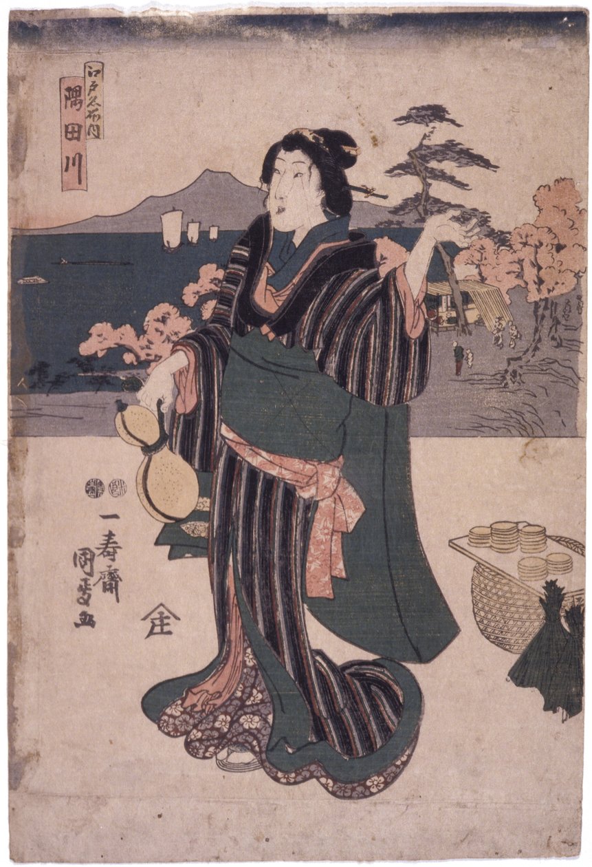 Edo Meisho ház: Sumidagawa (tökös nő) alkotó: School Japanese