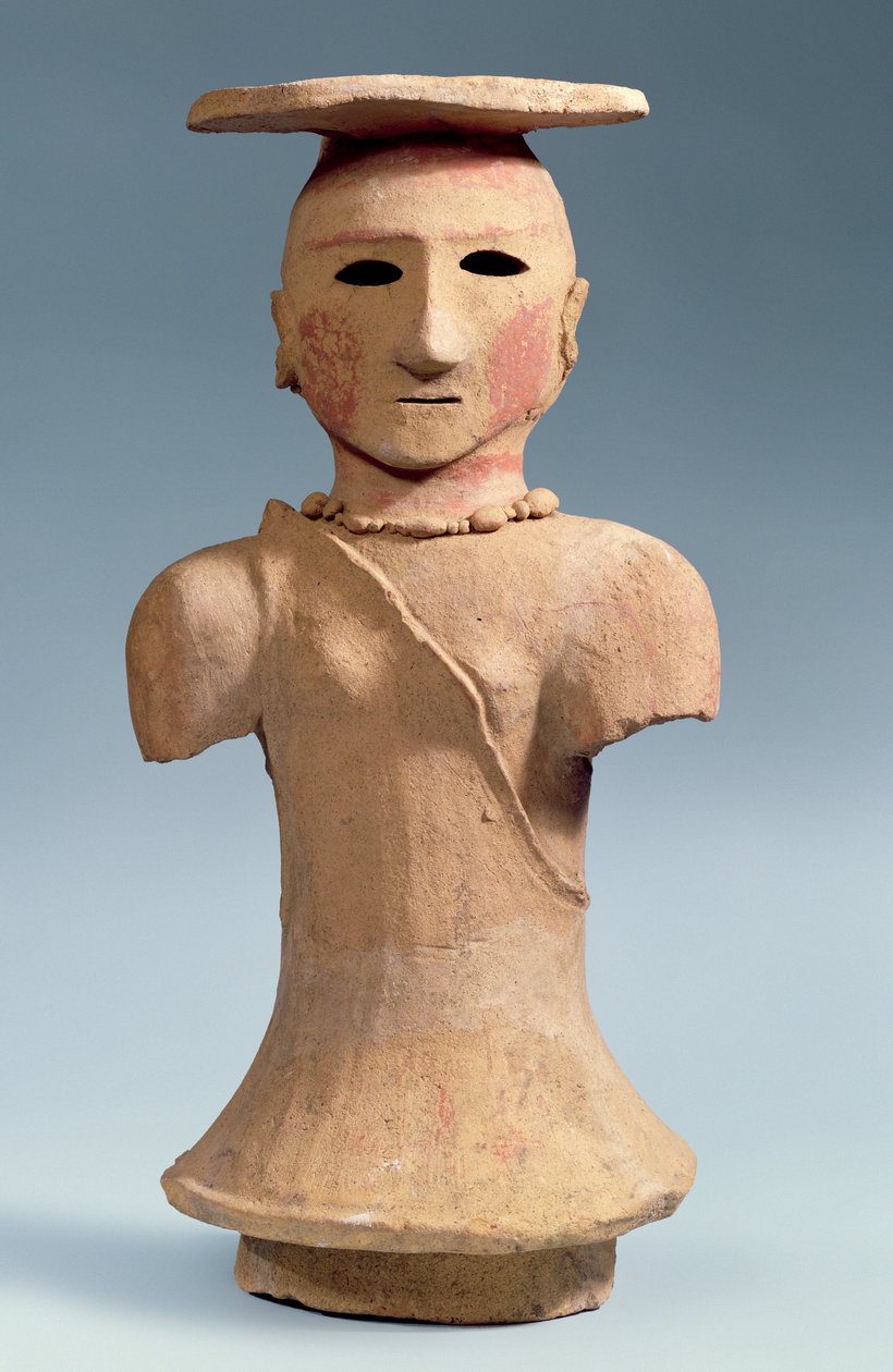 Haniwa sámánfigura, 5-6. század (festett díszítésű cserépedény) alkotó: Japanese School