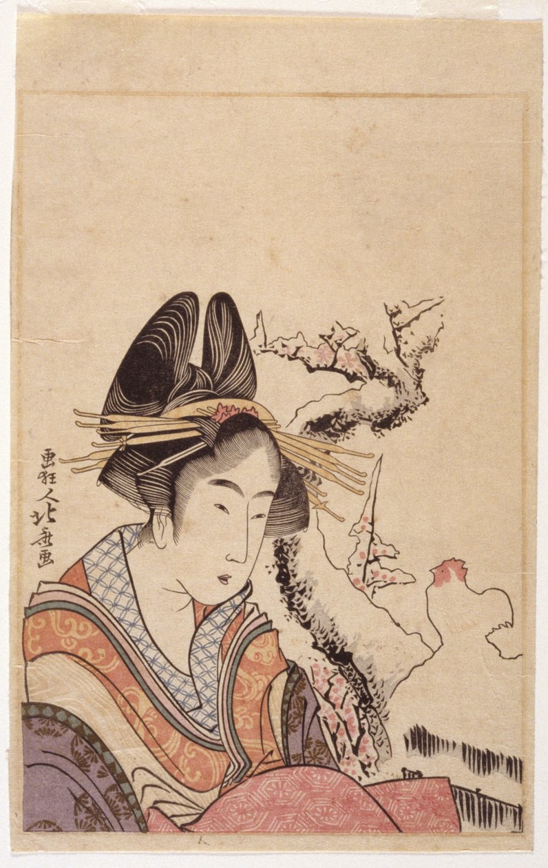 Egy hölgy feje (fatégla) alkotó: School Japanese