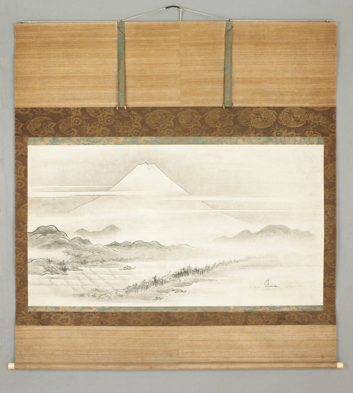 Kakemono, a Fuji-hegy tája alkotó: Japanese School