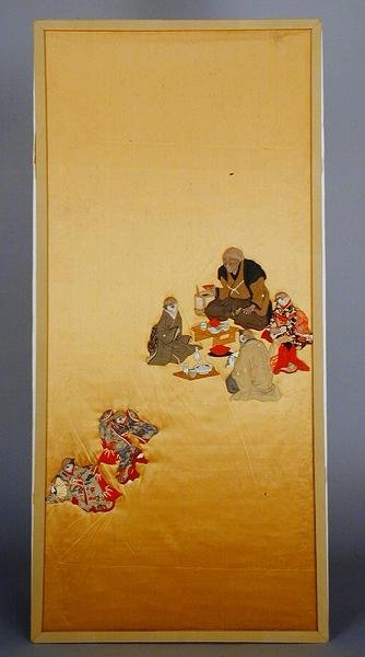 A "Nyelvvágó veréb" jelenetével díszített képernyőpanel (párnázott applikáció) alkotó: School Japanese