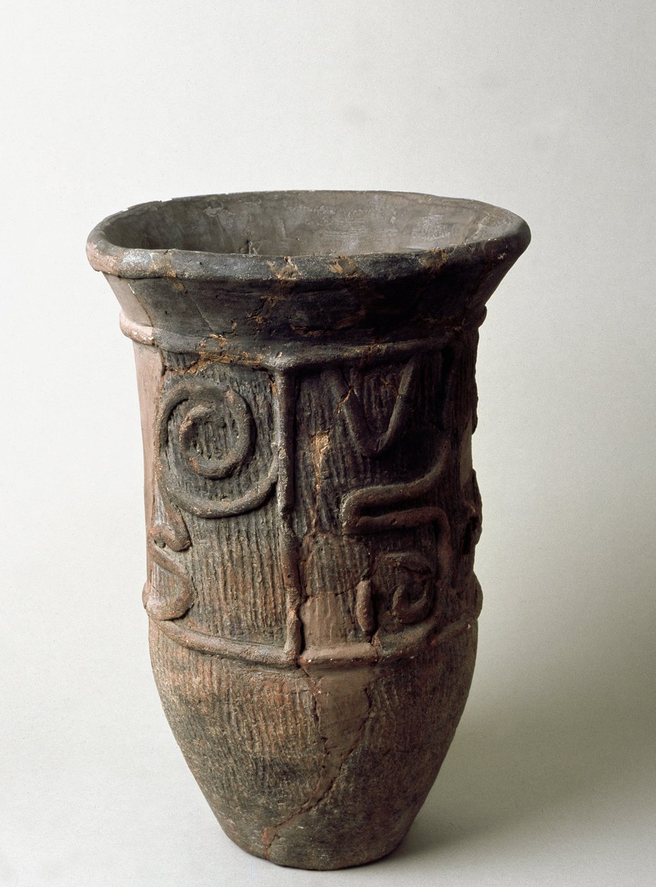 Terrakotta tégely Chibából, Jomon korszak, Kr. e. 13-11. század alkotó: Japanese School