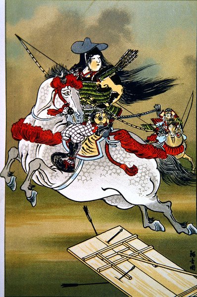 Tomoe, Japán bátor harcosnője a Genji és Heishi korszakban (színes lithó) alkotó: School Japanese