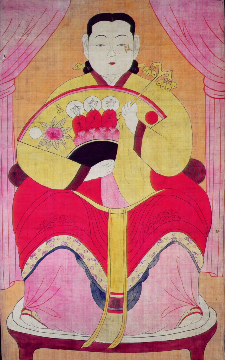 Daesin manura (természetes pigment selyemre) alkotó: School Korean