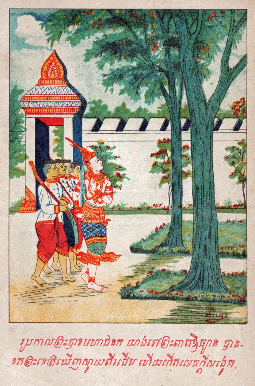 Mahajanaka Jataka. (metszet, kb. 1910) alkotó: School Laotian