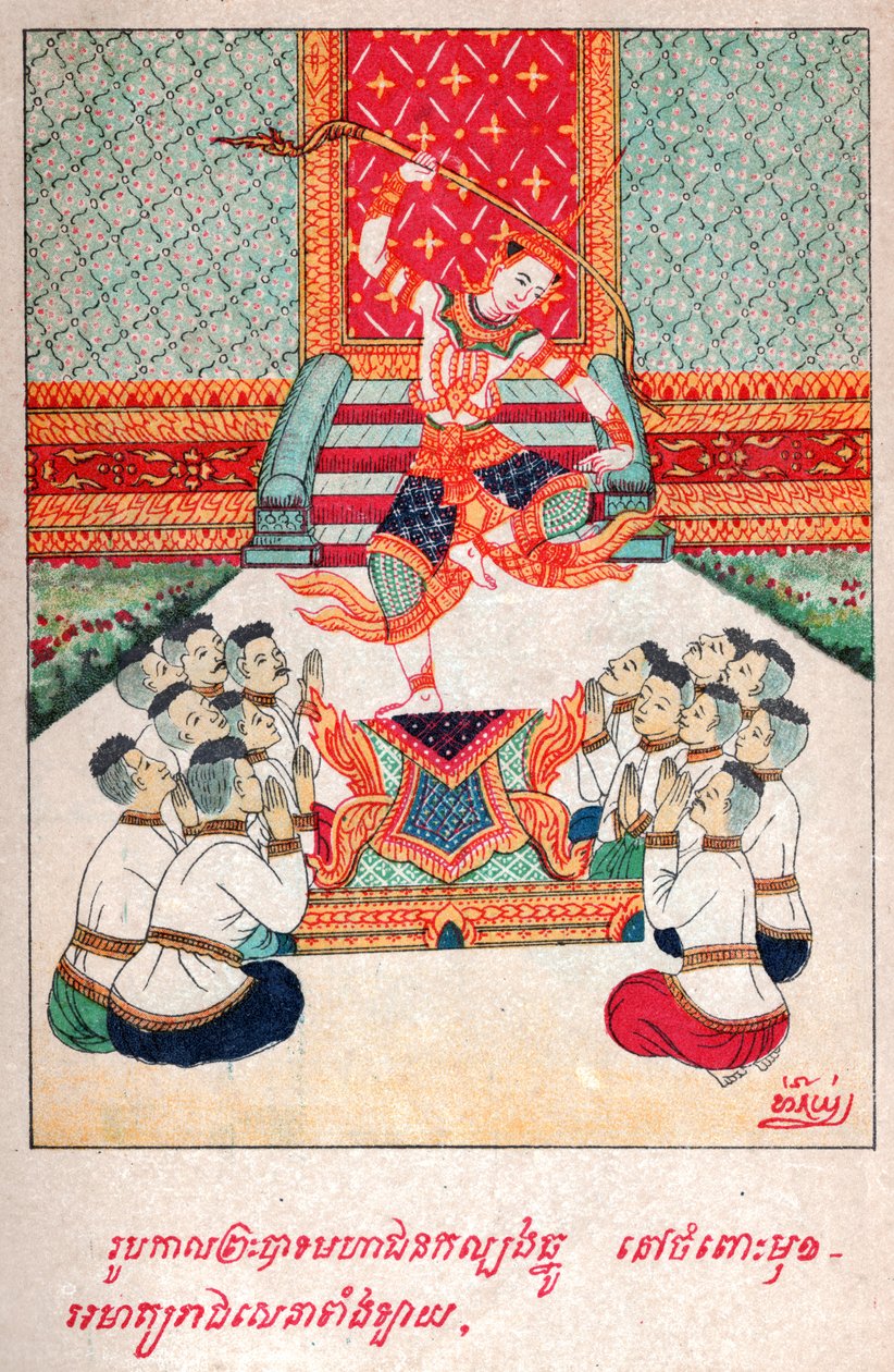 Mahajanaka Jataka. (metszet, kb. 1910) alkotó: School Laotian