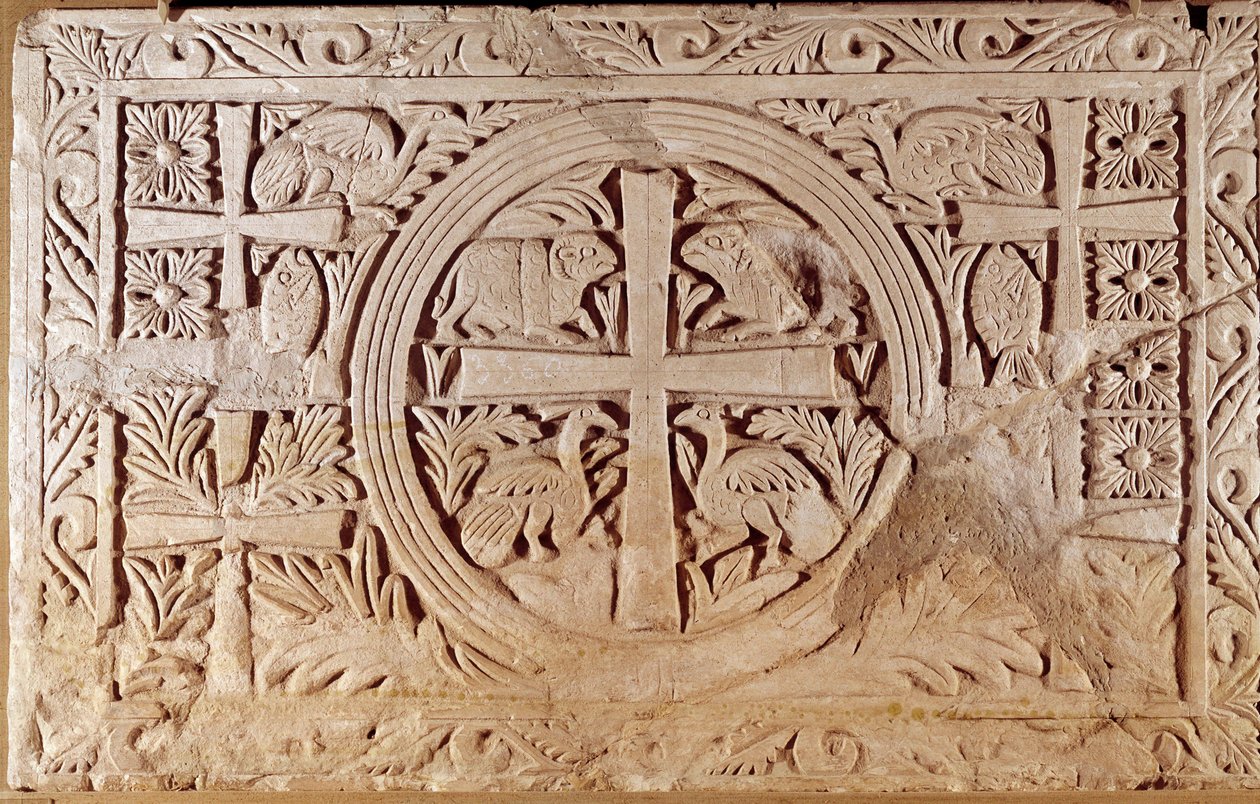 Kancelialap, templom kórusának záróeleme. Libanonból. Kr.u. 5-6. Homályos. 0,78x1,27 m. Párizs, Louvre Múzeum alkotó: School Lebanese