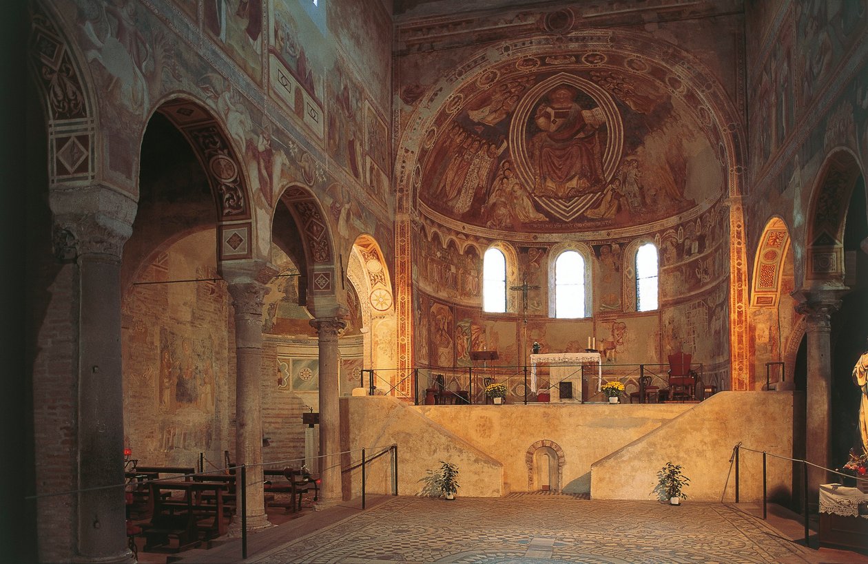 Olaszország, Emilia Romagna régió, Ferrara tartomány, Pomposa apátság, apszis freskókkal alkotó: R. and Smith Simkin
