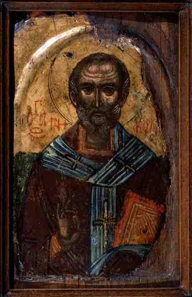 Szent Miklós, 1600 körül (tempera a panelen) alkotó: School Macedonian
