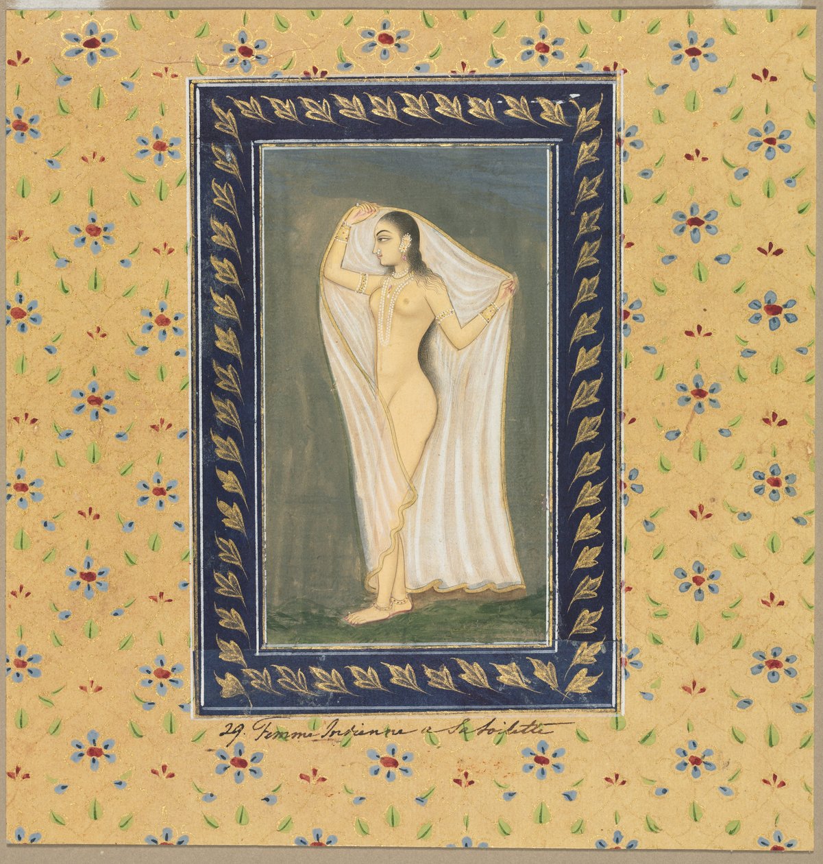 Hölgy egy fürdő után alkotó: School Mughal
