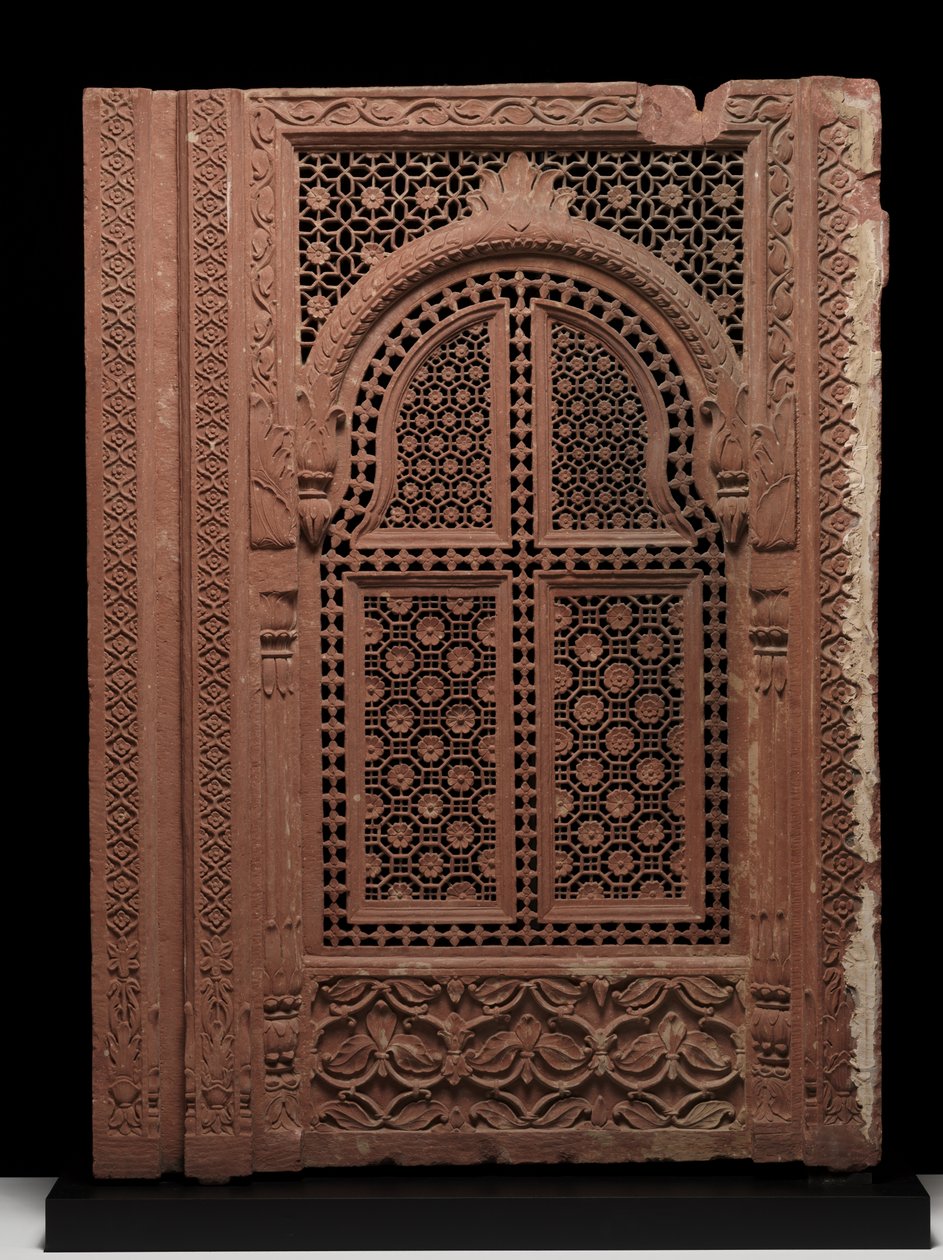 Pár Jali paraván, 18. század körül (homokkő) alkotó: School Mughal