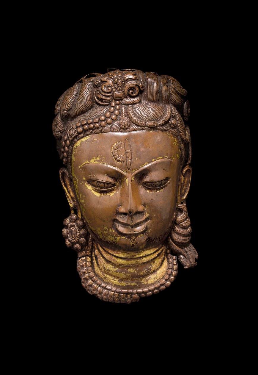 Shiva Ardhanarishvara nyugalmi maszkja, 11. század körül (réz) alkotó: School Nepalese