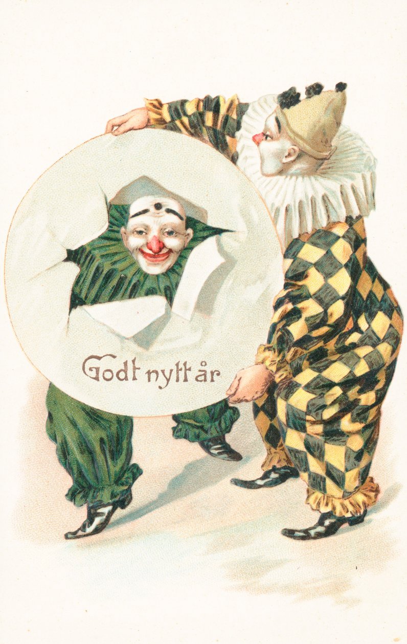 Újévi üdvözlőlap (színes litográfia) alkotó: School Norwegian