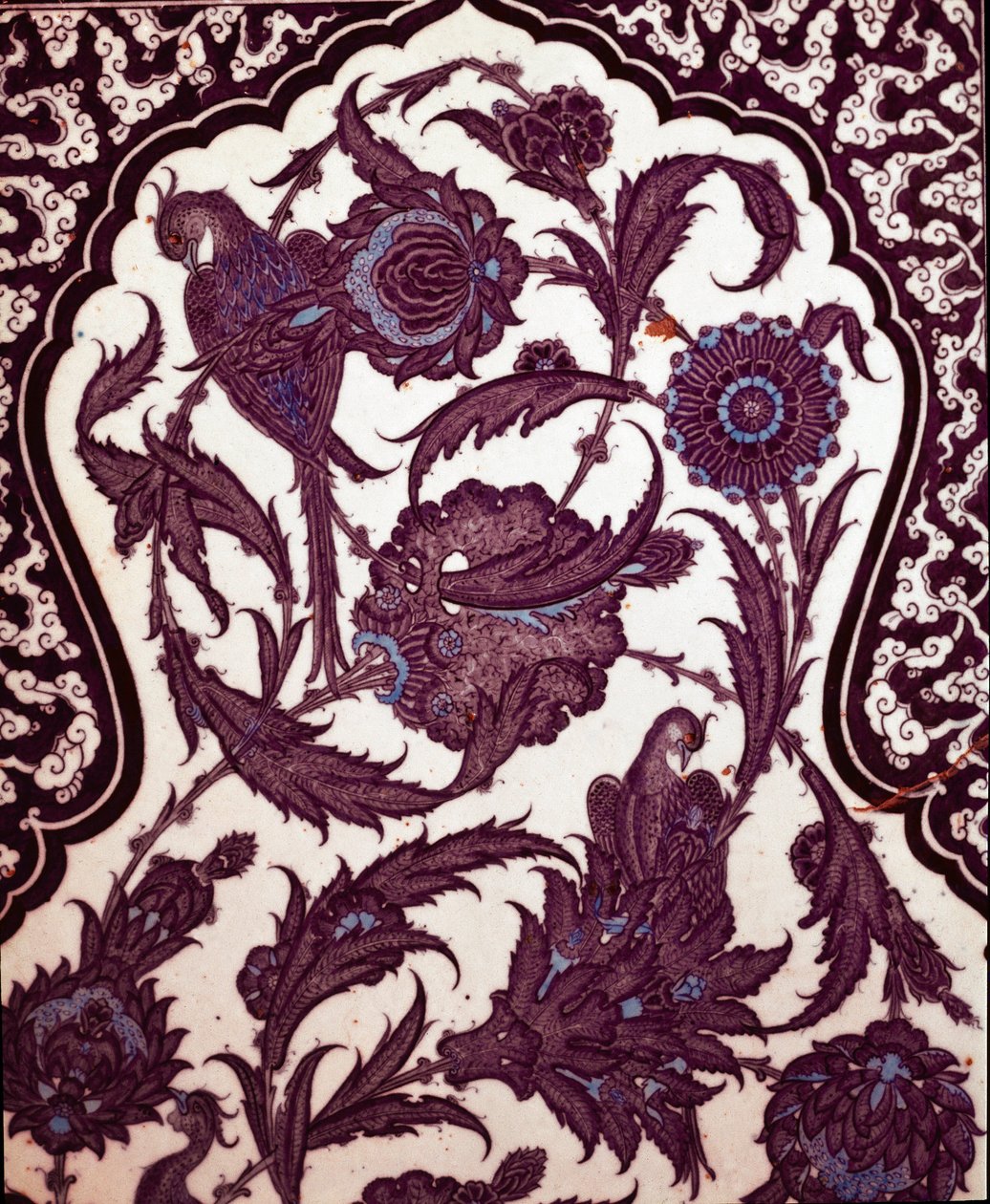Oszmán művészet: Iznik kerámia díszíti a Topkapi palota körülmetélési termét Isztambulban, Törökországban alkotó: School Ottoman