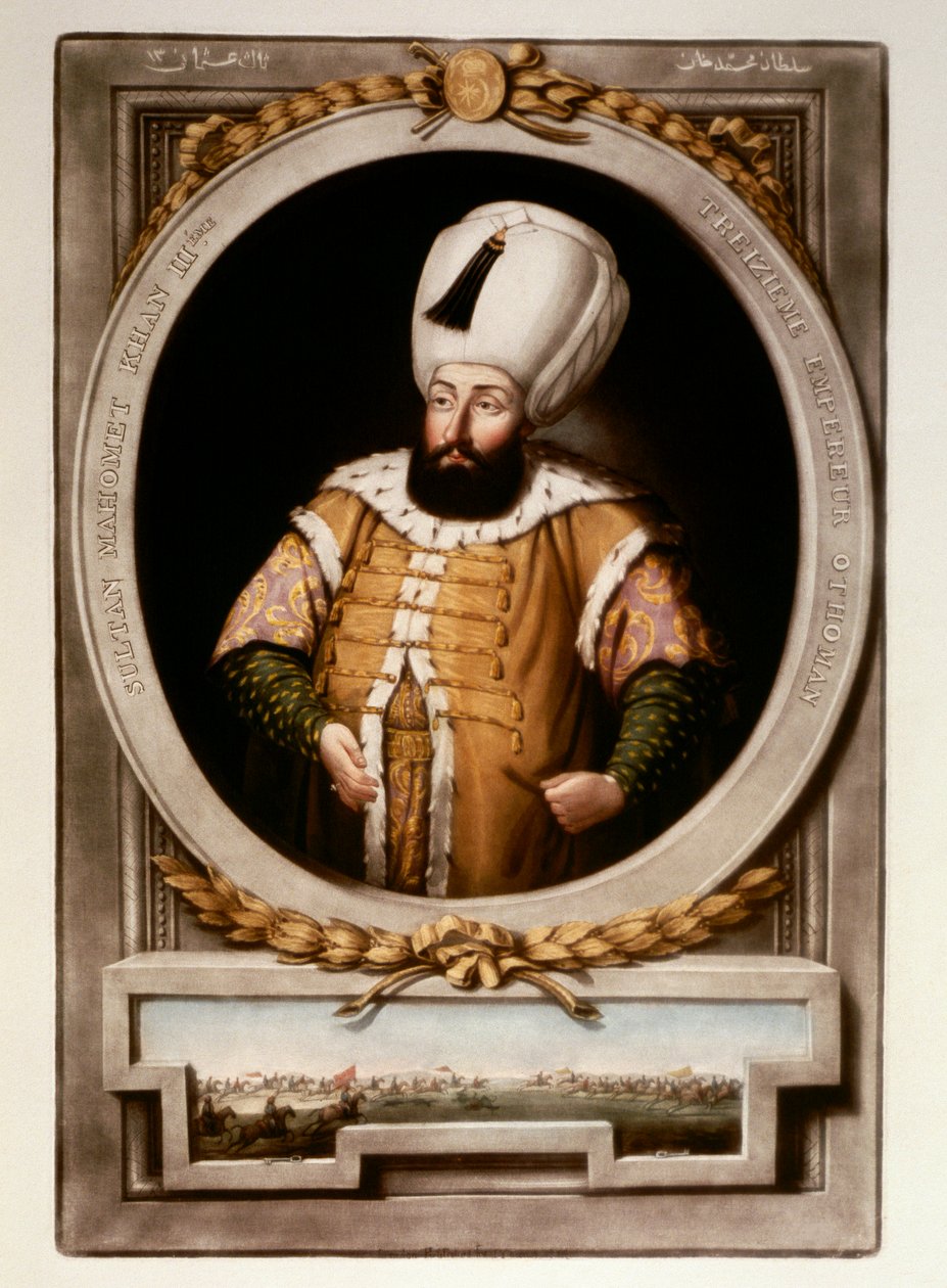 Oszmán Birodalom: Mehmet (Mehmed) III szultán portréja (1566-1603) Topkapi Sarayi Istanbul miniatűr könyvtára alkotó: School Ottoman