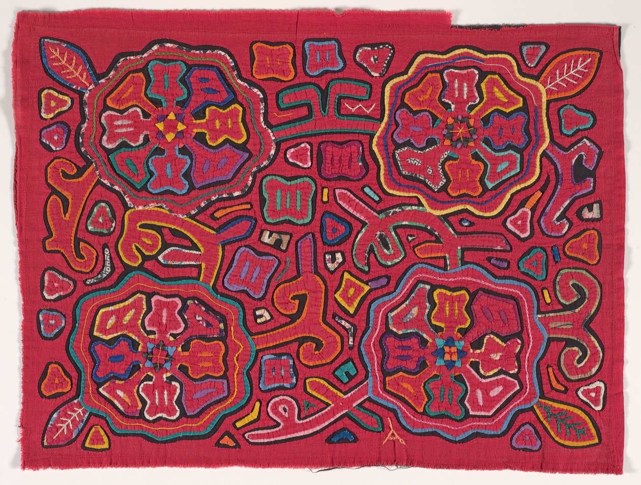 Shirt panel (mola), Kuna People, San Blas Islands, 1950-es évek körül (rátett pamut) alkotó: School Panamanian