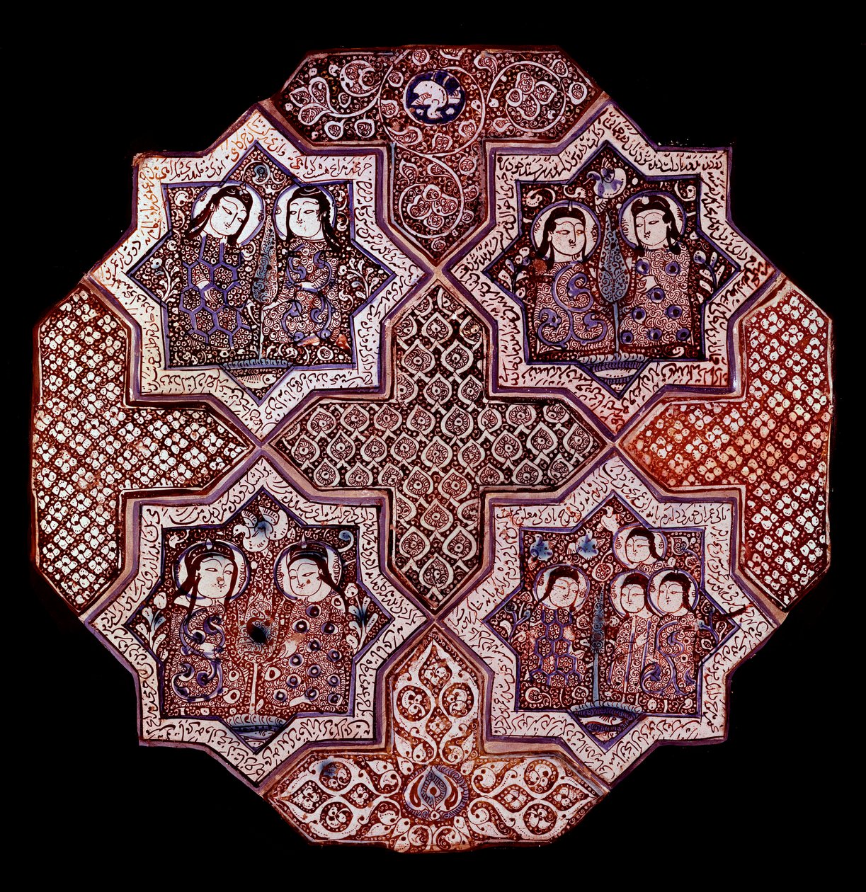 Perzsa művészet: fajansz faltöredék, Damghanból. Washington. Művészeti Múzeum alkotó: School Persian