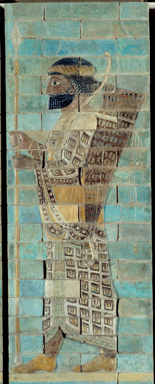 Az íjászok fríze I. Dareiosz perzsa király palotájából Susában (Kr. e. V. század). E-mailben tégla domborműves alsó. Párizs, Louvre Múzeum. alkotó: School Persian