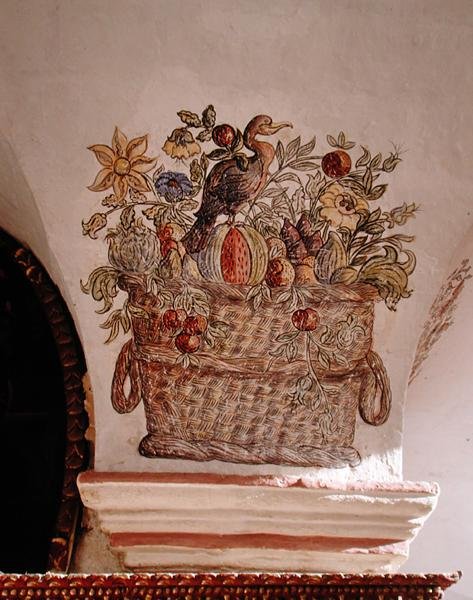 Virágkosár a Patio de las Naranjasról (falfestmény) alkotó: School Peruvian