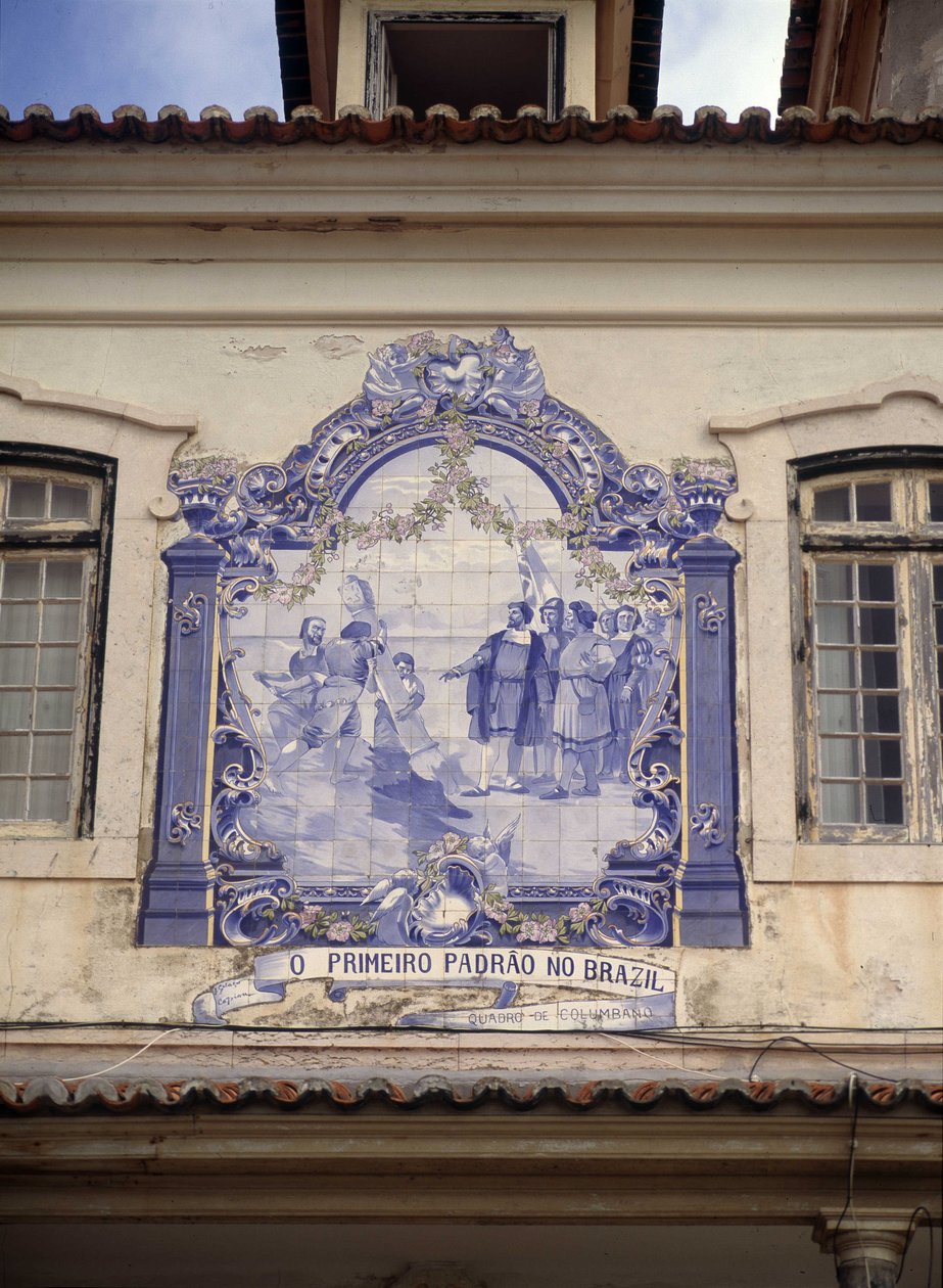 Brazíliát 1500-ban fedezte fel Pedro Alvares Cabral (1467/8-1520 körül). Csempe Lisszabon környékén. alkotó: School Portuguese