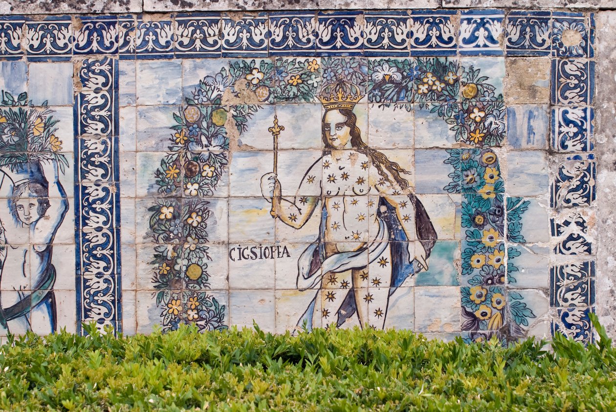 Zenei jelenet (kerámia csempe) alkotó: School Portuguese