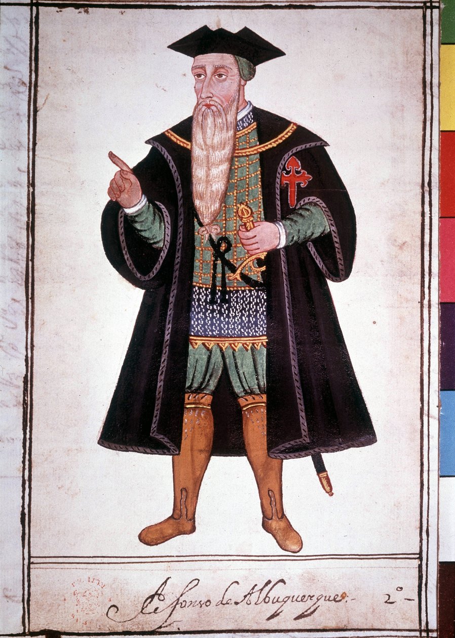 Alphonse (Alfonso vagy Afonso) portréja, Albuquerque (1453 - 1515). Portugál kézirat a 15. századból. alkotó: School Portuguese