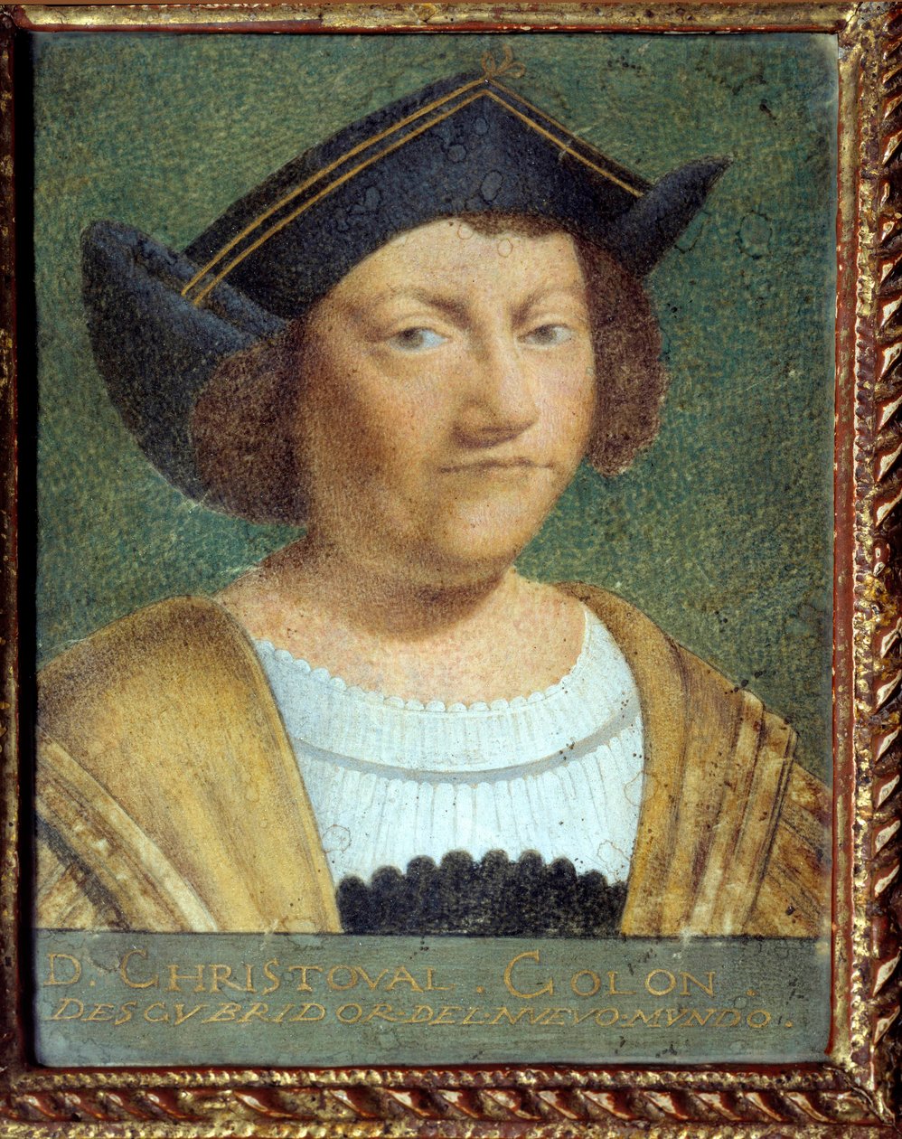 Kolumbusz Kristóf (1451-1506) navigátor portréja A portugál iskola festménye velin papírra alkotó: School Portuguese