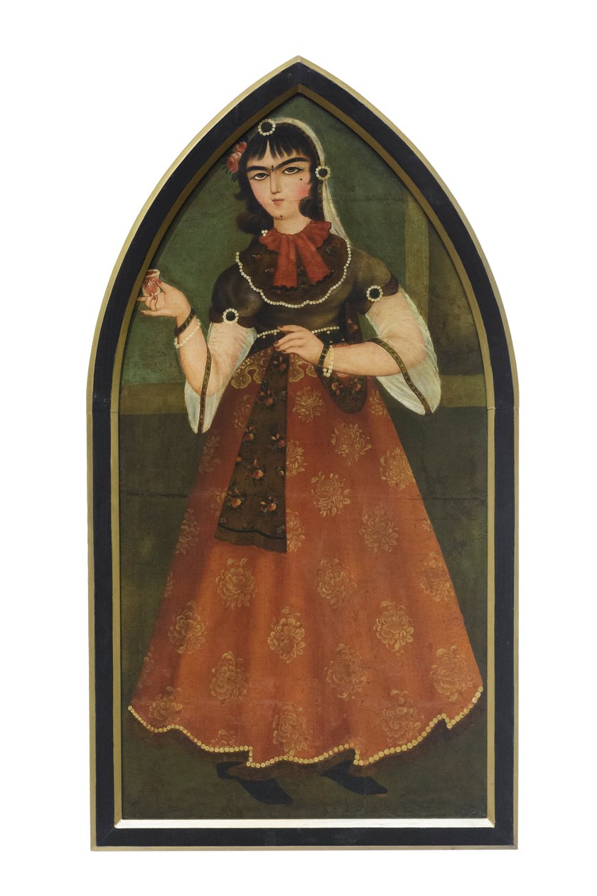 Fiatal nő, Mohammad Hassan követője, ismeretlen művész (olaj, vászon) alkotó: School Qajar